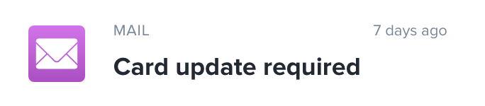 Card update required